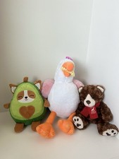 Fiesta Stuffed Animal Lot - Bird, Avocado Dog, Bear, Medium 2017