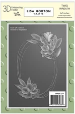 Lisa Horton Crafts Embossing Folder 5"X7"-Twig Wreath