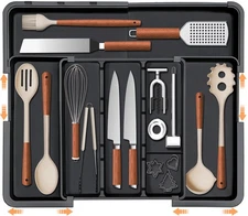 Large Utensil Drawer Organizer Expandable Silverware Organizer for Kitchen Dr...