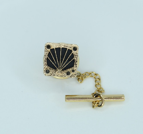 Vintage Aviation Radar Tie Tack – Gold‑Tone Radiating Signal Design