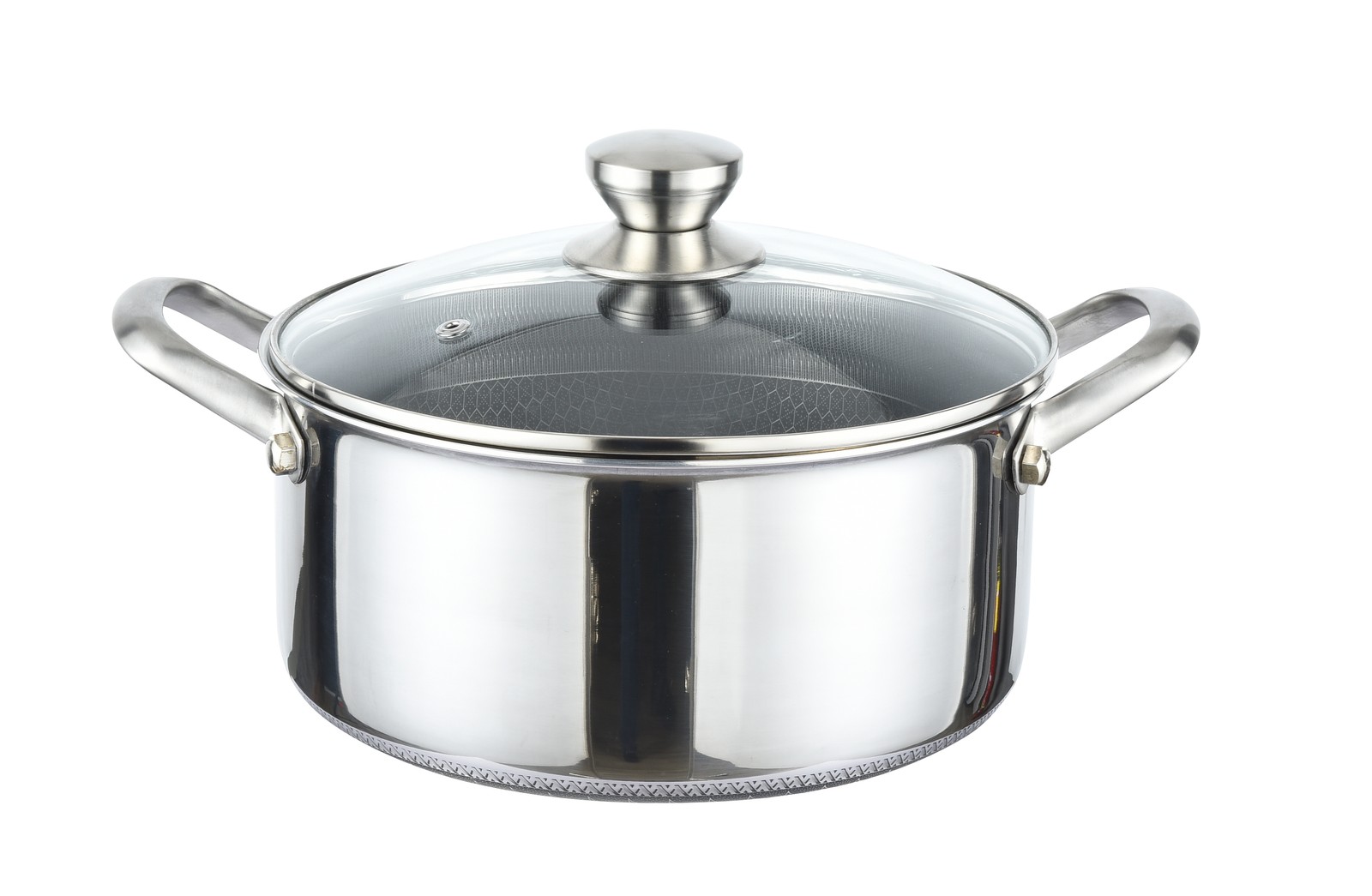 Cheffinger Ø24cm Topf Edelstahl Wabenstruktur Kochtopf Induktion