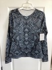 Athleta Sierra Nevada Top Women’s Sz M Black Paisley Running Fleece Lined