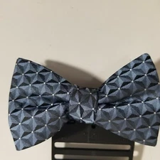 ALFANI Men's Bow Tie Neckwear Wedding Party Check Gray Pattern NEW WITH TAGS