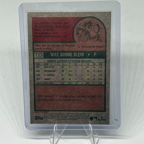 2024 Topps Heritage High Number Will Klein Royals Base SP RC Green Border 723 - Picture 2 of 2