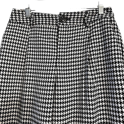 Who What Wear Damen Hose plissiert weites Bein schwarz weiß Hahnentritt Größe 6 - Bild 3 von 9