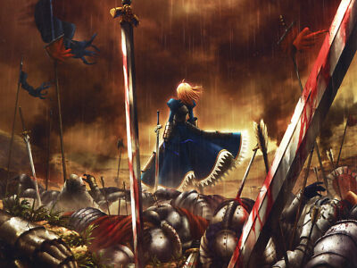 Anime fate zero sword rain saber arturia pendragon Custom Gaming Mat Desk