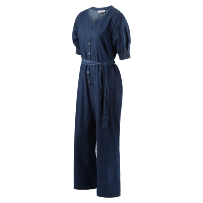 Overall Jumpsuit Baumwolle Jeans leicht modisch kurz Arm Damen Freizeit modisch