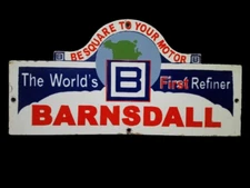 Porcelain Barnsdall Motor Oil Enamel Metal Sign Size 40" x 20" Inches