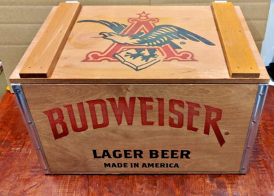 Anheuser-Busch Budweiser Holiday Wooden Crate - Eagle Logo Box AB