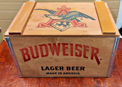 Anheuser-Busch Budweiser Holiday Wooden Crate - Eagle Logo Box AB