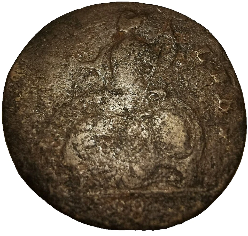 Moneda Cooper de 1/2 centavo Connecticut de Estados Unidos 1788 "busto enviado a la derecha" M2-D R1 Foto 4 de 4