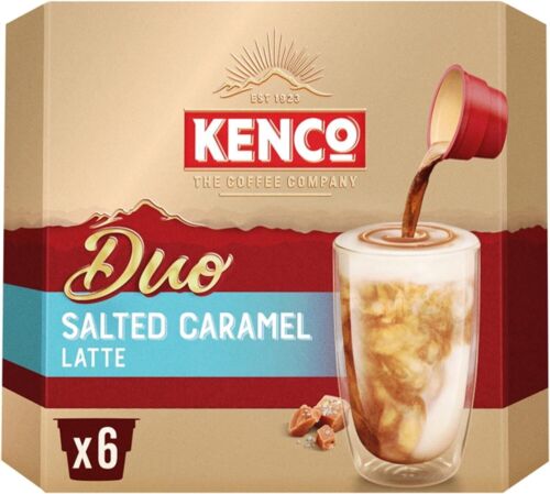 6 x 4 pack - Kenco Duo Salted Caramel Latte Instant Coffee BBE 27/12/2023 - Picture 1 of 4