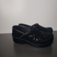 Dansko Professional Suede Leopard Print Clogs Size 38/7.5