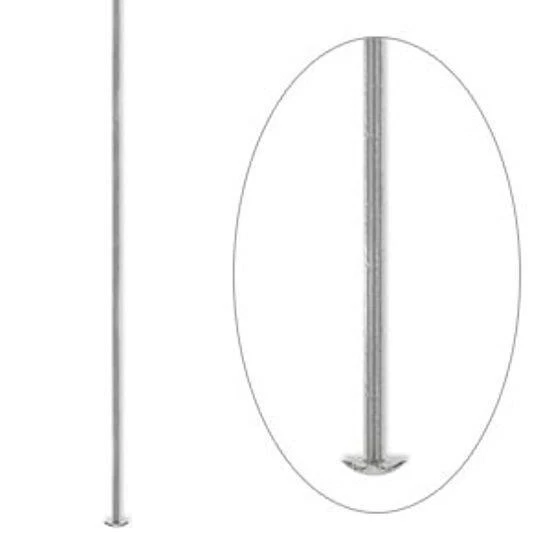 100 антикварных посеребренных латунных стандартных головных штифтов длиной 2 дюйма 21 калибр - Изображение 3 из 3