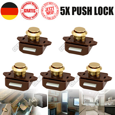 5stk Push-Lock Möbelschloss Druckschlösser Druckknopf für Wohnmobil Boot Griff