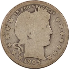 1905-O BARBER QUARTER - CIRCULATED, LOW GRADE, BETTER DATE