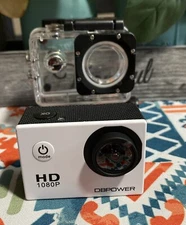 DBPOWER Waterproof Action Camera 12MP 1080P HD w/2 Batteries & Accessories New