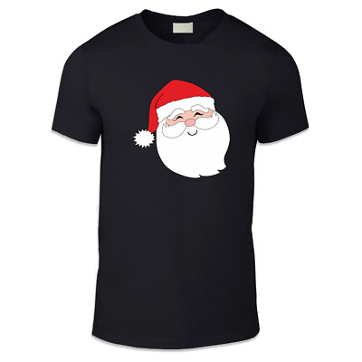 Santa Face Erwachsene Unisex T-Shirt - Festlich Spaß Weihnachtsgeschenk Party Spaß Büro