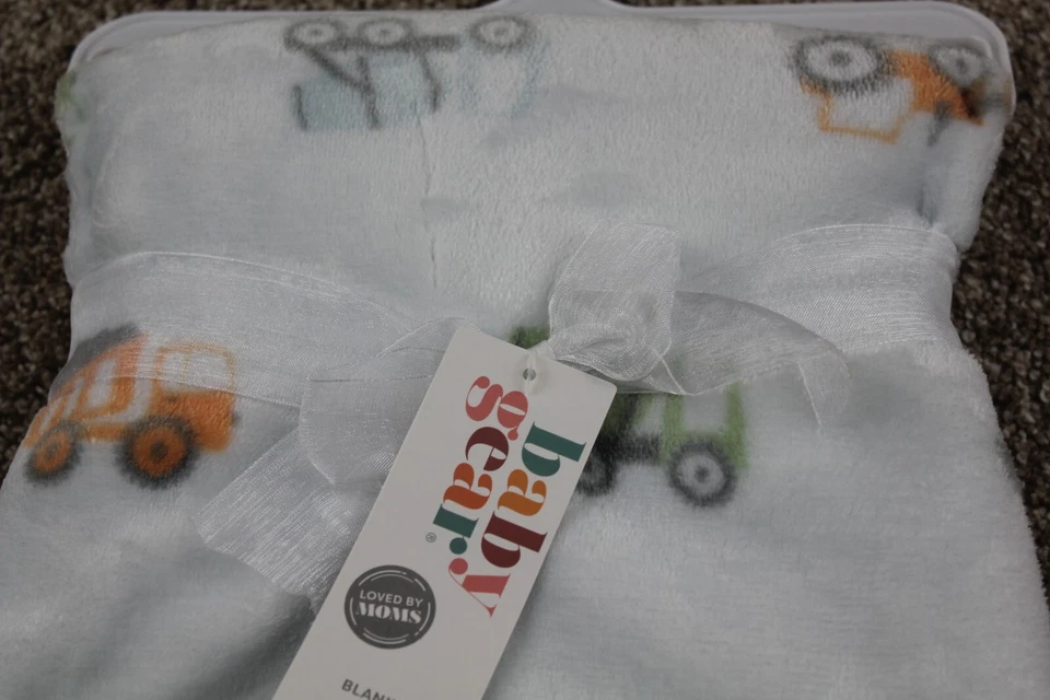 Manta de tractor de equipo para bebé polar azul claro granja campo bebés niños suave nueva con etiquetas Foto 3 de 4