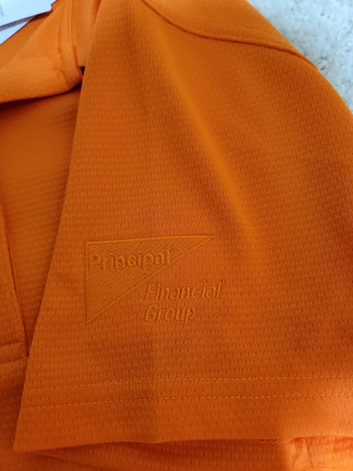 Camisa polo atlética de golf Callaway para mujer talla M cuello naranja con botones de cuarto Foto 4 de 4