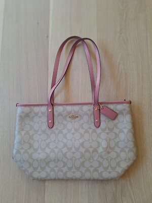Coach Signature City Zip Tote Shoulder Bag Handbag Khaki/saddle 2 