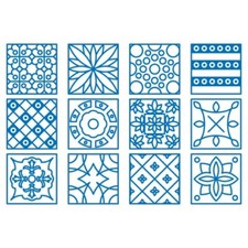 Motifs carreaux de ciment numéro logo 52 autocollant sticker