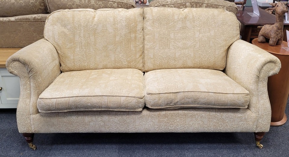 Parker Knoll Gold Fabric 3Seater Sofa on Castors CS N30 eBay