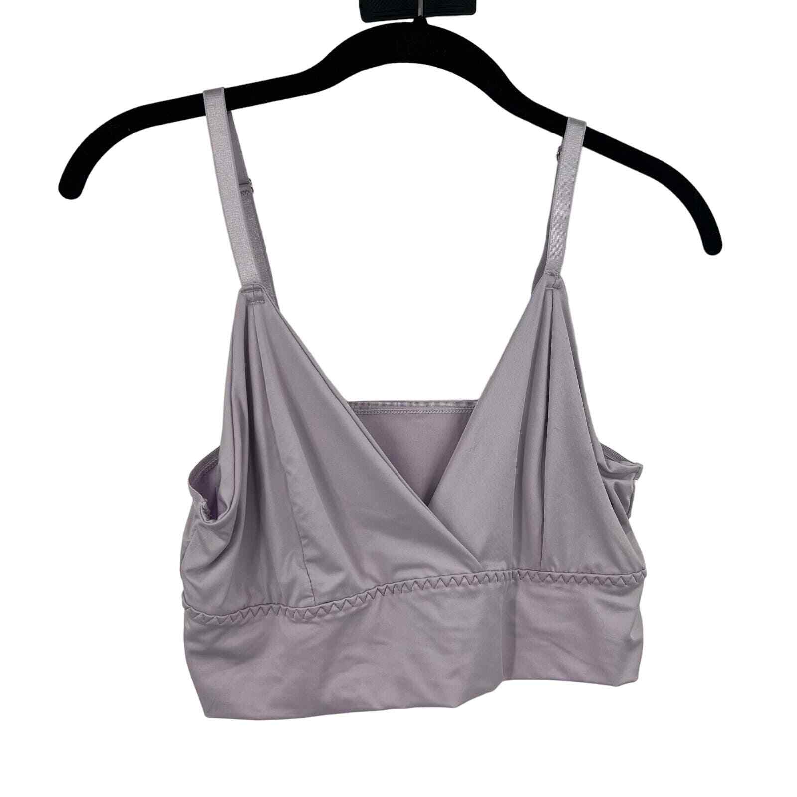 Lilac Wireless Comfort Bralette Light Lined Adjustable Straps Womens Plus Size 1XL  -image