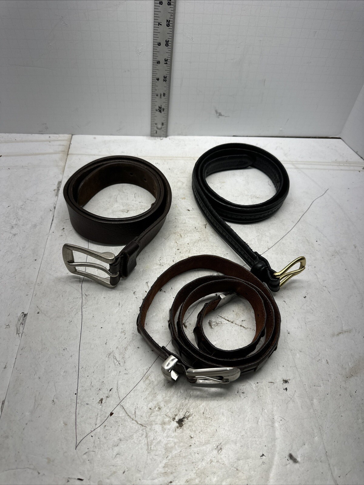 3-Piece Leather Belt Set in Style #U1-image