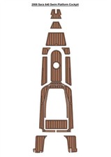 2008 Sacs 640 Swim Platform Cockpit Pad Boat EVA Foam Faux Teak Deck Floor Mat