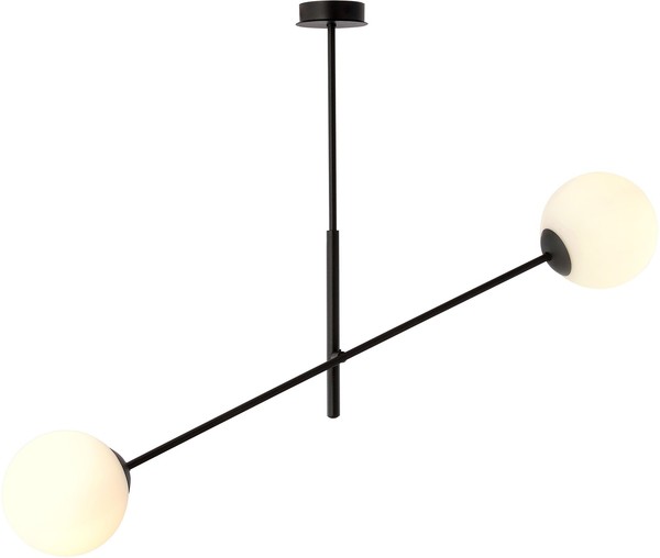 Plafoniera Moderna Bianca Nera Plafoniera 2X40W/E14 IP20 1169/2 Lineare-image