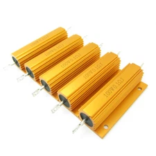 10PCS 0.1 Ohm 0.1R 100W Watt Metal Shell Case Wirewound Golden Power Resistor 