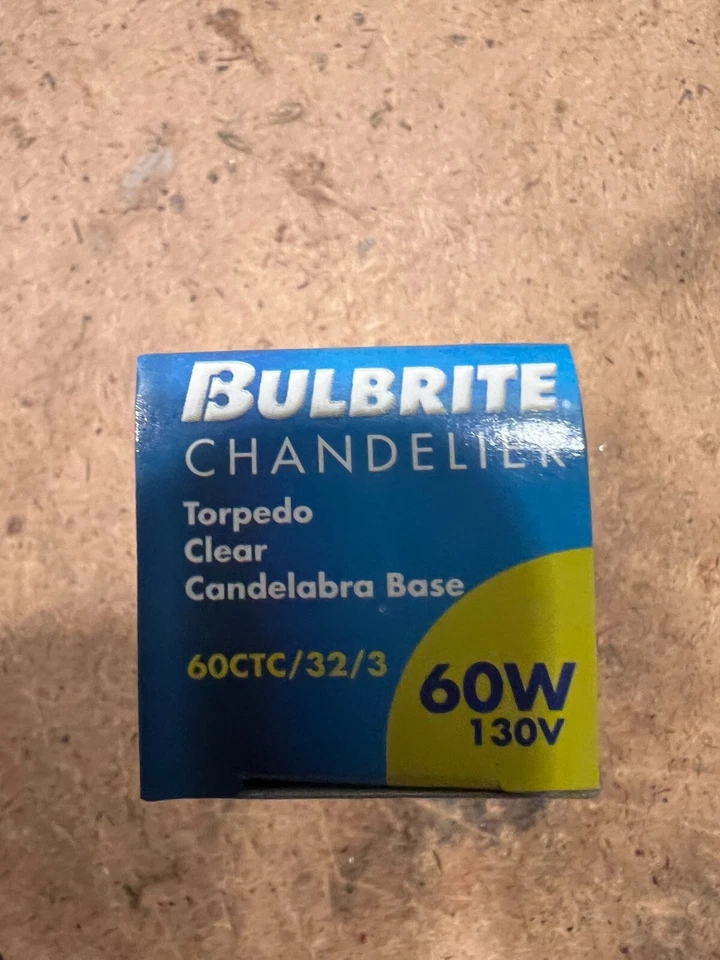 BULBRITE 60W 130V Torpedo Chandelier Bulb Lamp Light qty 2 - Image 3 of 4