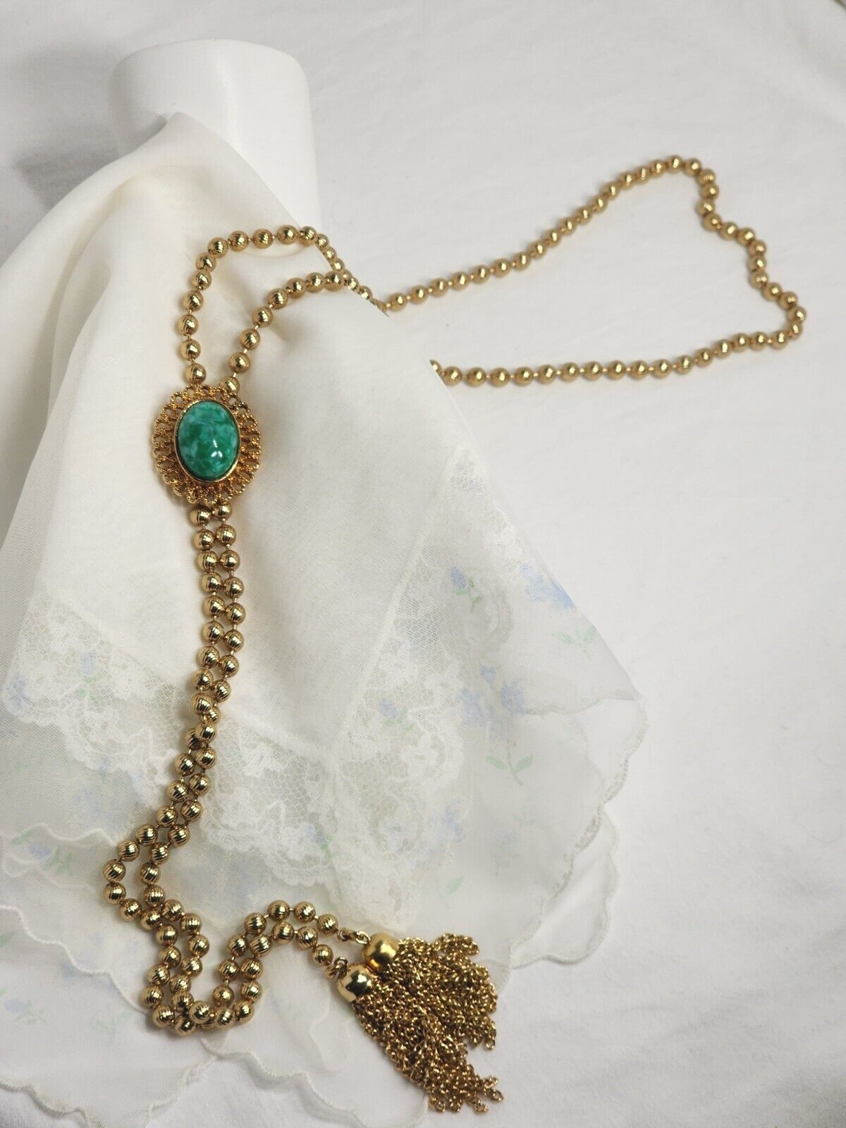 Vintage Avon Gold Tone Adjustable Lariat Necklace… - image 9