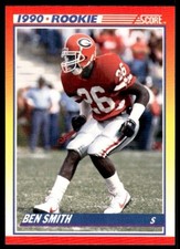 1990 SCORE NFL FOOTBALL ROOKIE Sports Card #310 - BEN SMITH, Georgia Bulldogs ?. rookie card picture