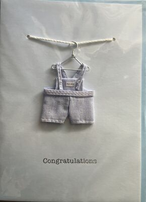 Papyrus Overalls on Hanger -  A Warm Welcome To Your New Baby Boy 