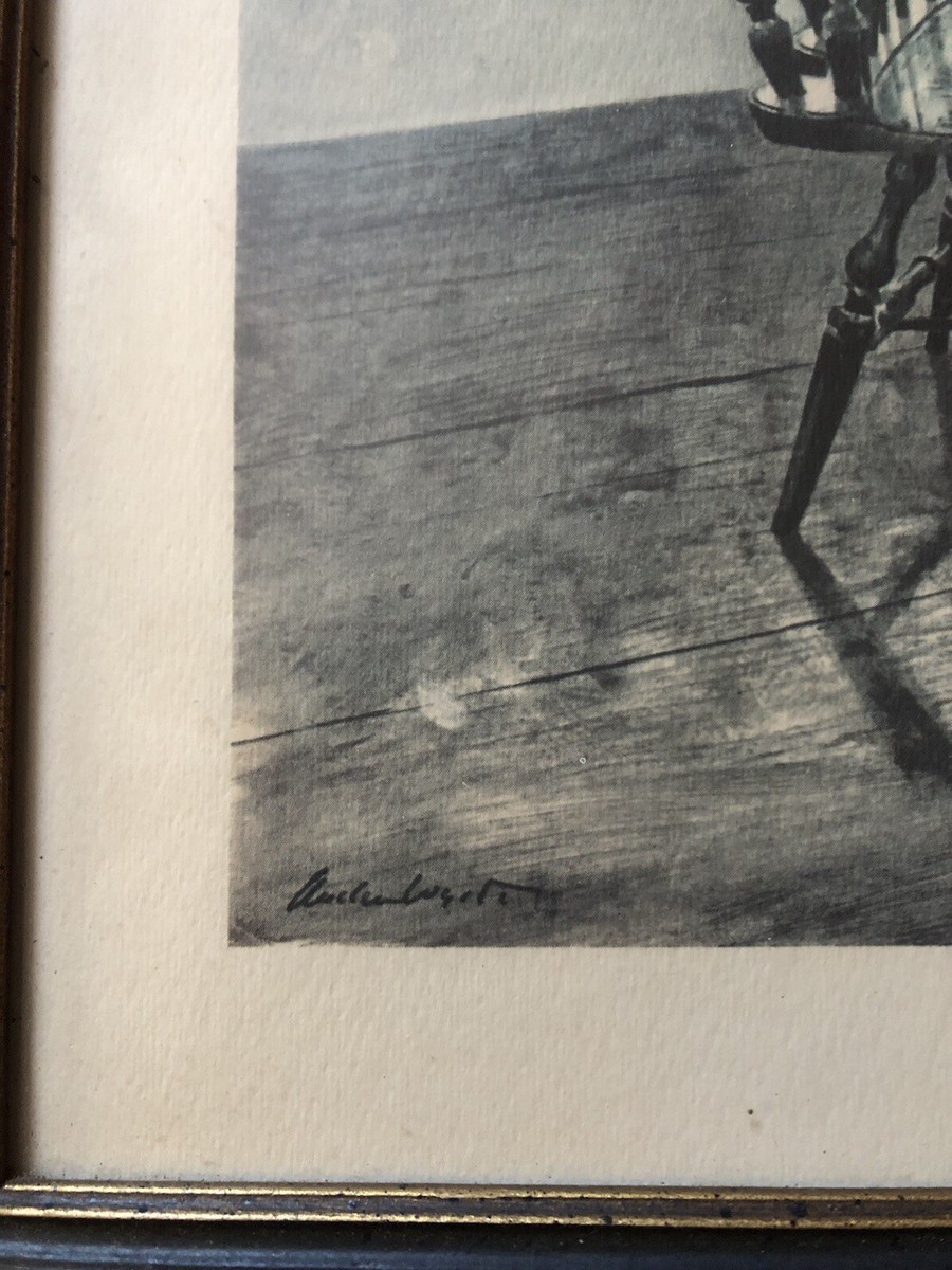 Framed Print EARLY OCTOBER Dry Brush 1961 From Collection of Mrs