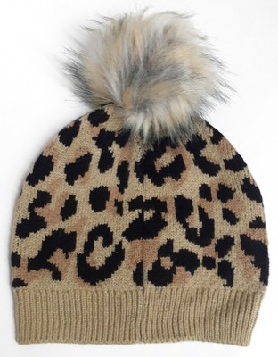 J.Crew Factory Faux Fur Pom Pom Hat in 