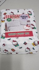 2024 Hello Kitty Christmas Queen Bed Sheet Set NEW Holly Gifts