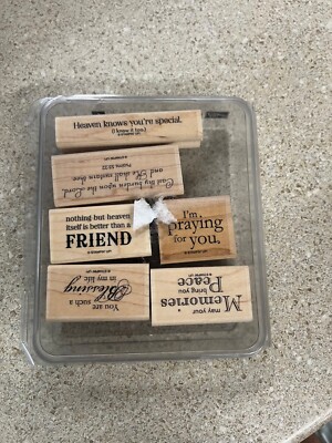 Stampin Up Blessings from Heaven Rubber Wood Stamps set of 6 Used