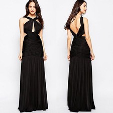Forever Unique Dress Black Size 12 Cut out low back Long Evening Ball prom Gown