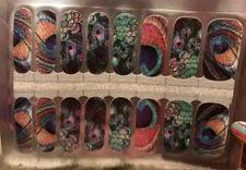 Color Nail Polish Strips, 16 Ct. GLITTER  Peacock Sparkle READ DESCRIPTION