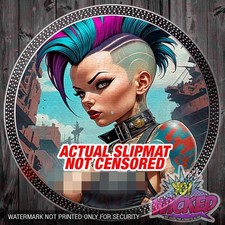 Cyberpunk Anime Girl DJ Turntable Slipmat 12 inch Single Pad