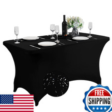 SuperO 4FT Waterproof Spandex Fitted Stretch Table Cover Banquet Party Wedding