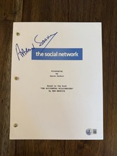 Aaron Sorkin 'The Social Network’ Writer Signed Full Script Screenplay Beckett