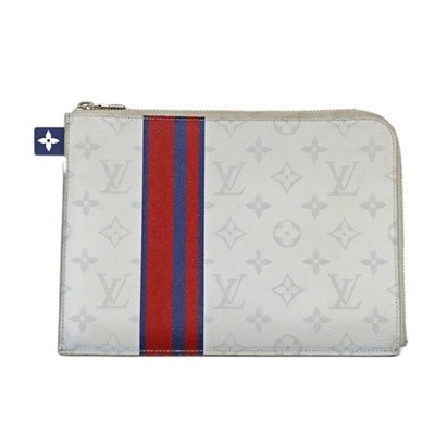 Louis Vuitton Monogram White Pochette Jour PM Clutch Bag M61745