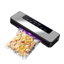 Vacuum Sealer Machine, 80KPa Suction Power Food Vacuum Saver with 25 Bags, Au...