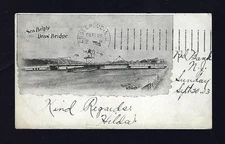 c1905 Private Mailing Postcard, Sea Bright NJ Draw Bridge Englewood, New Jersey