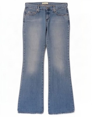Benetton Damen Schlagjeans IT 40 Small W30 L32 Blau Baumwolle BD05