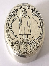 Vintage Solid Silver Guards Regiments Box - Blues & Royals - London 1979